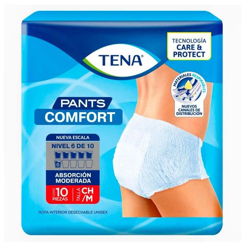 Ropa Interior Desechable Tena Pants Comfort Talla Chica Mediana 10 Piezas