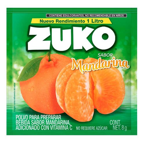 Saborizante ZUKO Sabor Mandarina Rinde 1 Litro 8g