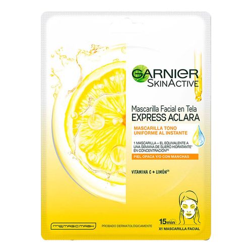 Mascarilla Facial en Tela Garnier Skin Active Express Aclara 28g
