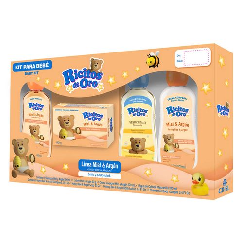 Kit Grisi Ricitos de Oro Miel y Argán 4 Piezas