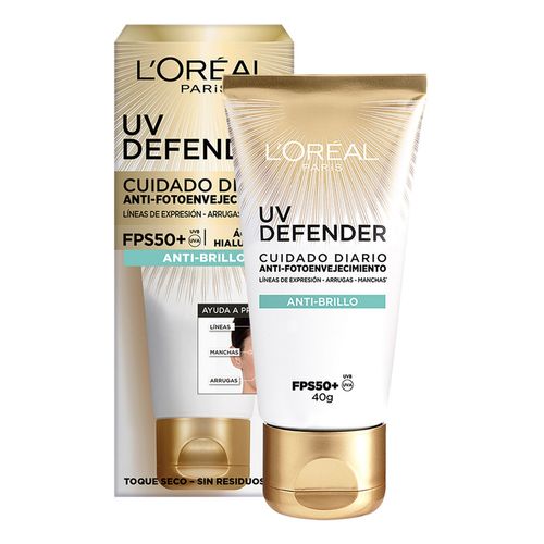 Crema Facial L'Oréal Paris UV Defender Cuidado Diario Anti-Brillo 40g