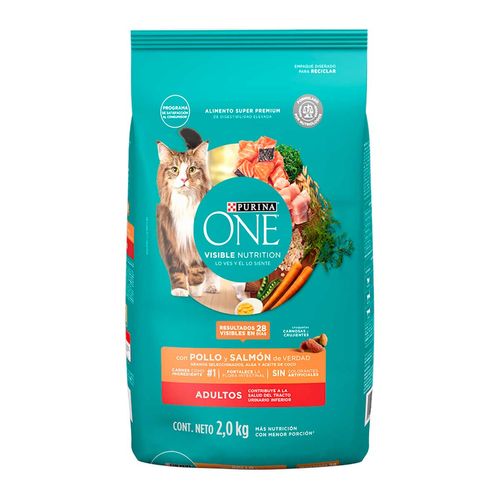 Alimento para Gato Purina One Gatos Adultos Pollo y Salmón Bulto de 2kg