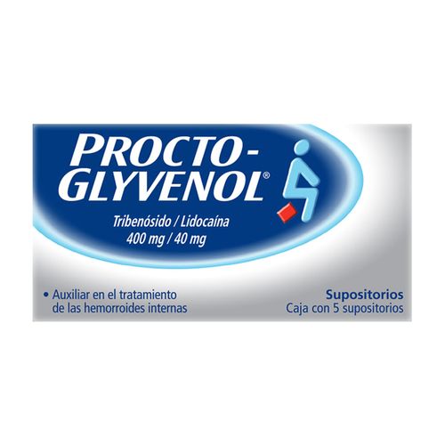 Procto-Glyvenol Tratamiento para las Hemorroides 5 Supositorios 400mg