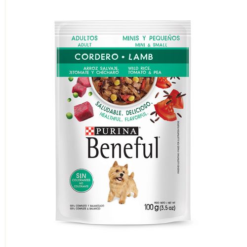 Purina Beneful Alimento Húmedo Adultos Minis Cordero Sobre de 100g