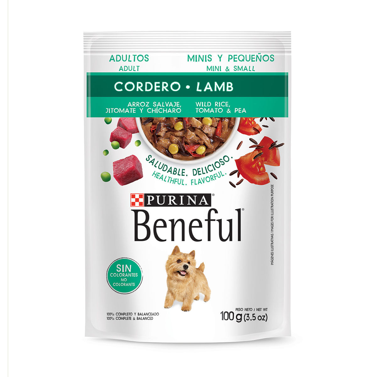 Purina Beneful Alimento Húmedo Adultos Minis Cordero Sobre de 100g ...