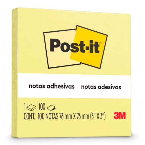 Notas Adhesivas 3M Post it Block Amarillo 100 Hojas