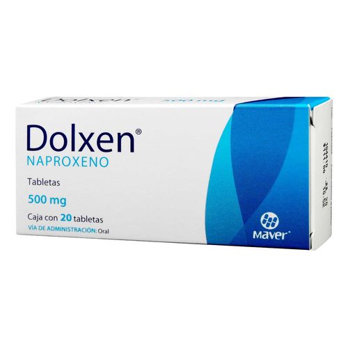 Tabletas Dolxen 500mg Caja con 20 Tabletas