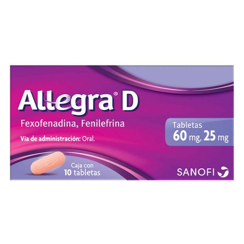 Tabletas Allegra D ® Antihistamínico Caja con 10 Tabletas