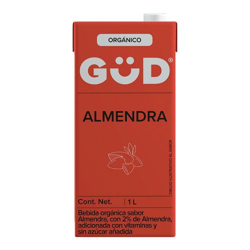 Alimento Liquido Güd de Almendra Orgánica sin Azucar 1L