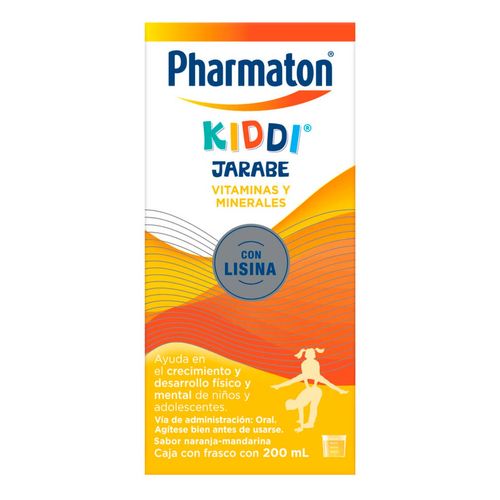 Jarabe Pharmaton Kiddi Multivitamínico para Niños Sabor Naranja-Mandarina 200ml