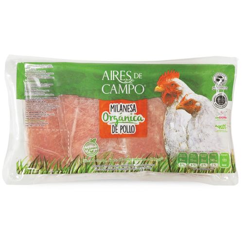 Milanesa Aires de Campo de Pechuga de Pollo Orgánico kg