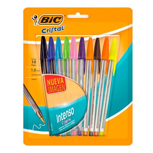 Bolígrafo Bic Cristal Intenso Punto Extra Grueso 10 Piezas