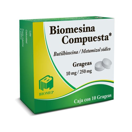 Grageas Biomesina Compuesta 10mg/250mg Caja con 10 Grageas