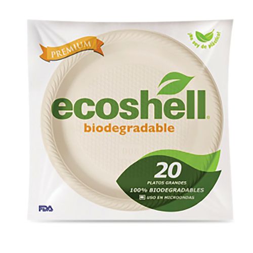 Platos Desechables Ecoshell Biodegradables Chicos 20 Platos