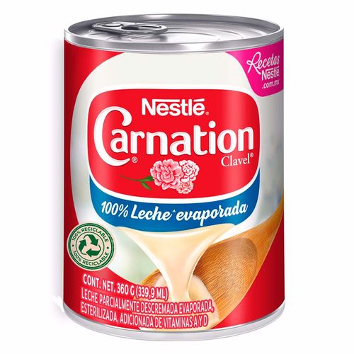 Leche Evaporada Nestlé Carnation Clavel Original 1 Lata de 360g