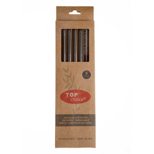 Popotes Rsxxi Top Choice Acero Inoxidable Color Plata