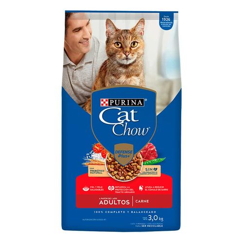 Purina Cat Chow Defense Plus para Gatos Adultos Sabor Carne 3kg