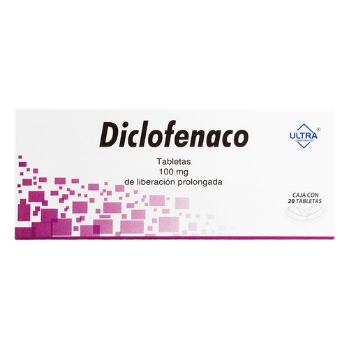 Tabletas Diclofenaco 100mg Caja con 20 Tabletas