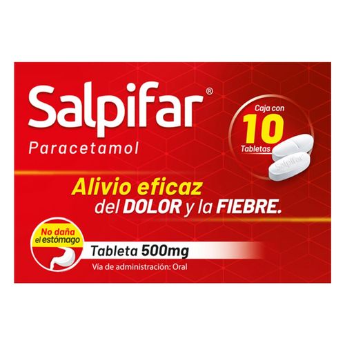Tabletas Paracetamol 500mg Salpifar 10 Tabletas