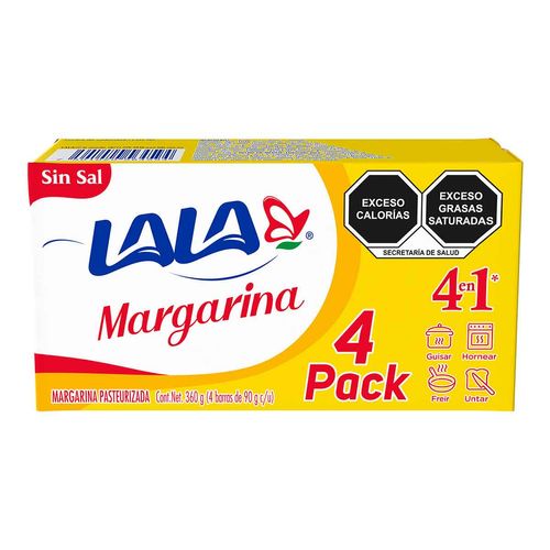 Margarina Lala sin Sal 4 Piezas 90g