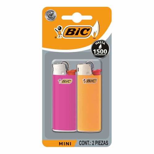 Encendedor Mini Bic Multicolor 2 Piezas