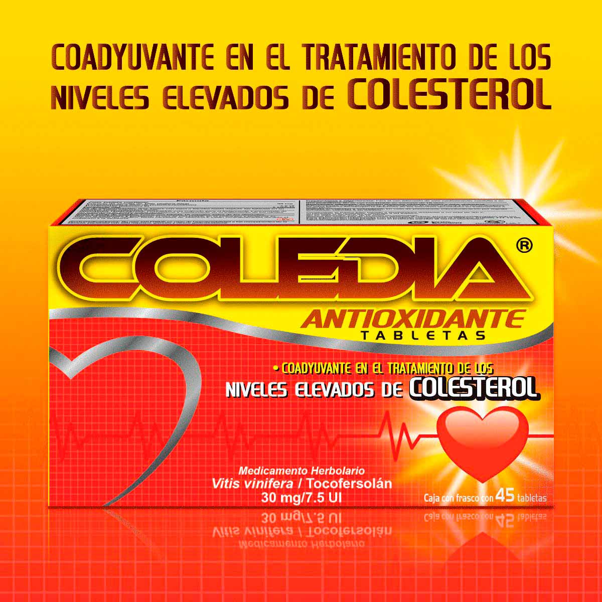 Tabletas Coledia Antioxidante Caja con 45 Tabletas | Chedraui