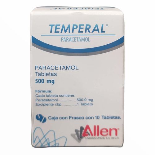 Tabletas Temperal 500mg Frasco con 10 Tabletas