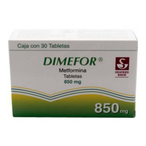 Tabletas Dimefor 850mg Caja con 30 Tabletas