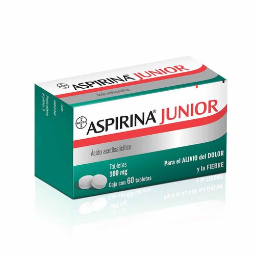 Tabletas Aspirina Junior 100mg Caja con 60 Tabletas