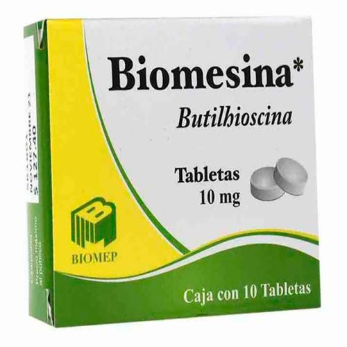Tabletas Genéricas Butilhioscina 10mg Caja con 10 Tabletas
