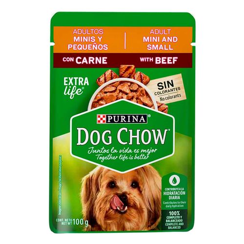 Purina Dog Chow Carne Alimento Húmedo Adultos Minis y Pequeños 100g