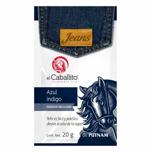 Colorante para Ropa El Caballito Jeans Azul Mezclilla Índigo 20g
