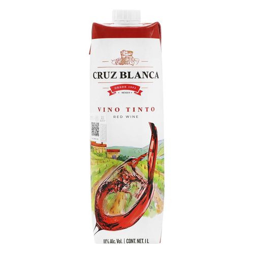 Vino Tinto Mexicano Cruz Blanca tetrabric 1L
