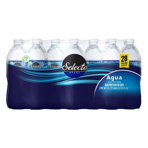 Agua Purificada Selecto Brand con 28 Piezas de 500ml
