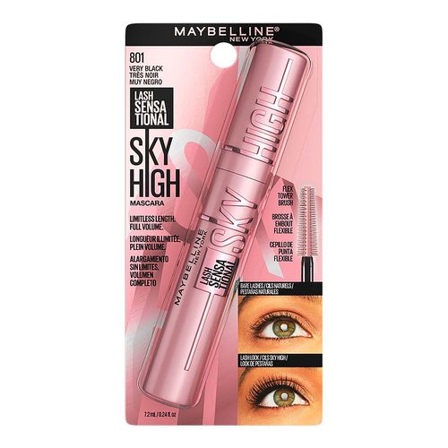 Máscara de Pestañas Maybelline Sky High Lavable 801 Negro 7.2ml