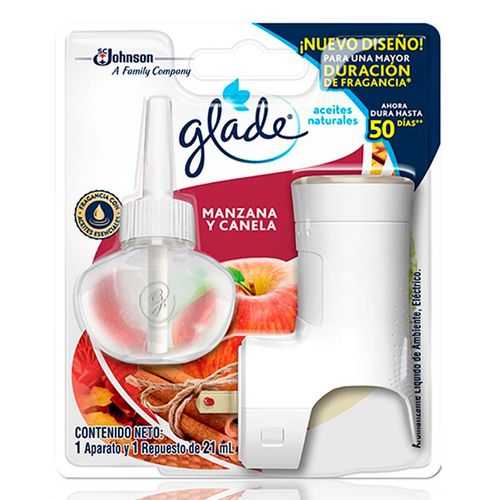 Aromatizante Eléctrico Glade Manzana Canela Aparato y Repuesto 21ml