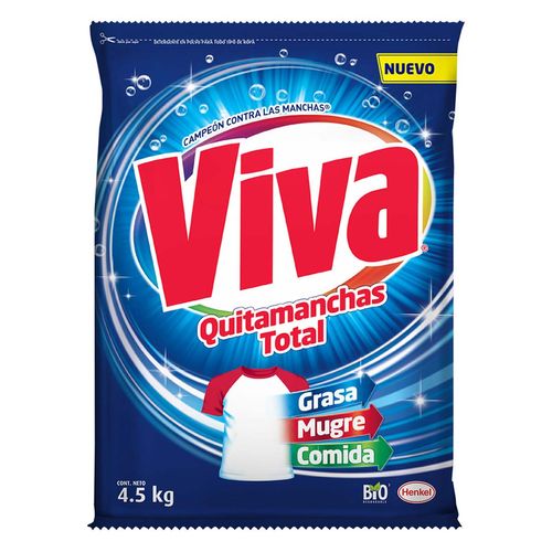 Detergente en Polvo Viva Quitamanchas Total Regular 4.5kg
