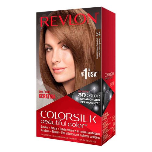 Tinte para cabello Colorsilk Queratina tono 54 Castaño Claro Dorado 59.1 ml