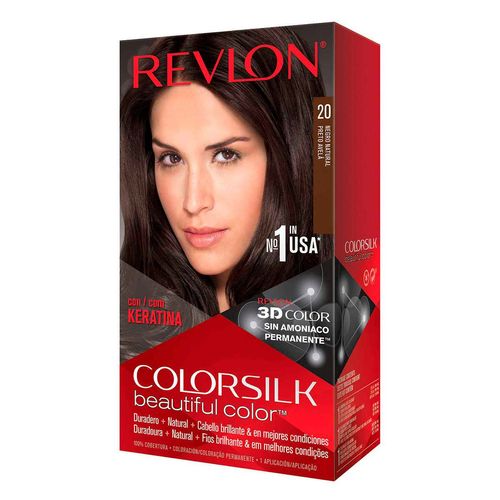 Tinte para cabello Colorsilk con Queratina tono 20 Negro Natural 59.1 ml