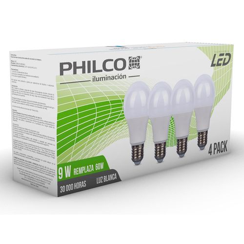 4 Pack Foco LED Slp 9 Watts