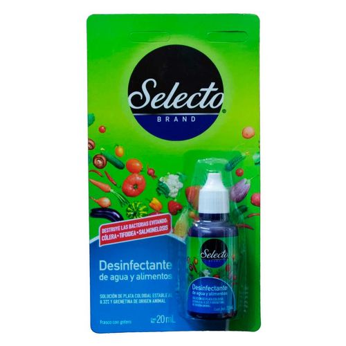 Desinfectante de Alimentos Selecto Brand Bactericida Frasco Gotero 20ml