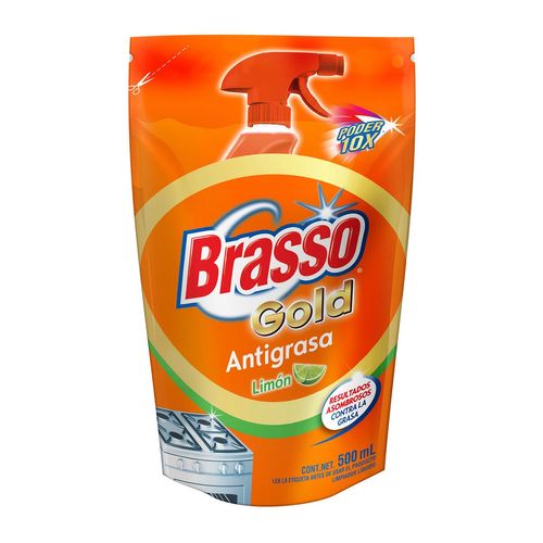 Desengrasante Líquido Brasso Gold Antigrasa Limón Repuesto 500ml