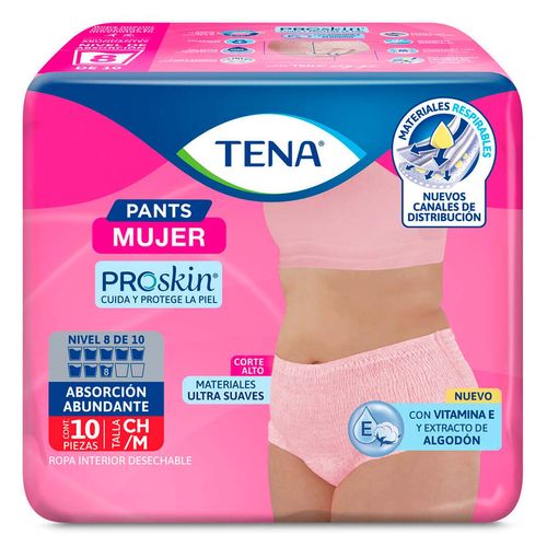 Ropa Interior Desechable Tena Pants Mujer Talla Chica Mediana 10 Piezas