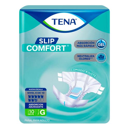 Pañales para Incontinencia Tena Slip Comfort Anatómico Talla Grande 10 Piezas