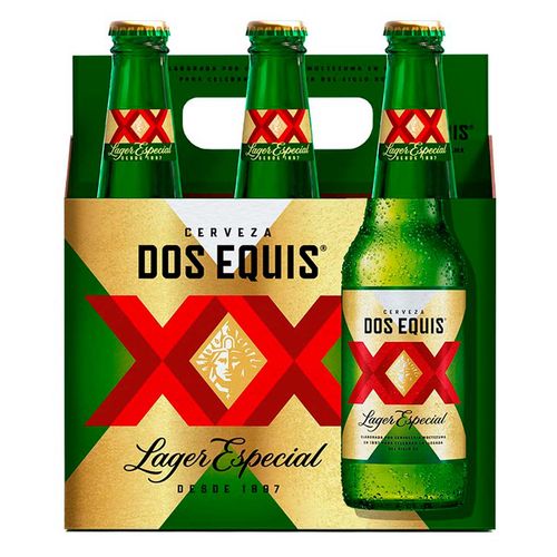 Cerveza Clara Dos Equis Lager 6 Botellas de 355ml c/u.
