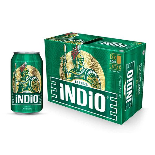 Cerveza Oscura Indio 12 Latas De 355ml c/u.