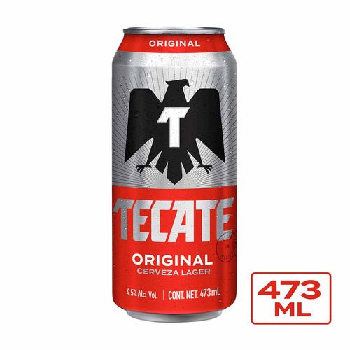 Cerveza Clara Tecate Original Lata 473 ml.