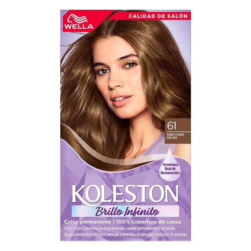 Tinte Permanente Koleston 61 Rubio Cenizo Oscuro