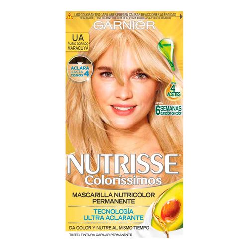 Tinte de Cabello Garnier Nutrisse Coloríssimos UA Rubio Dorado Maracuyá