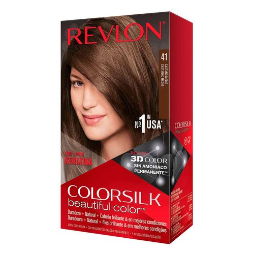 Tinte para cabello Colorsilk con Queratina tono 41 Castaño Medio 59.1 ml
